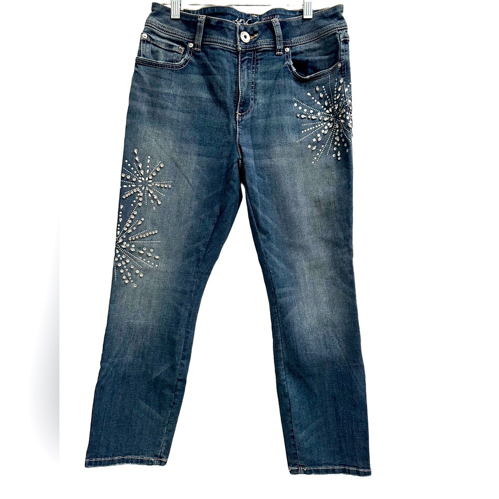 New Without Tags - Light Blue Skinny Jeans with Crystals